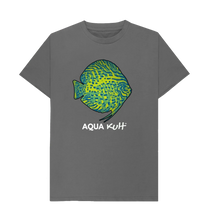 Load image into Gallery viewer, Discus Turqoise T-shirt - grey - tropical fish UK
