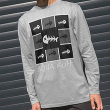 Load image into Gallery viewer, Fish tiles t-shirt - grey colour - lomg sleeved top
