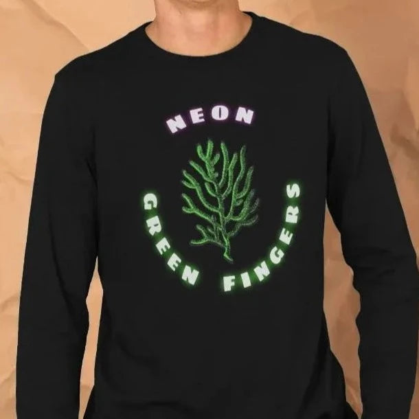 Reefer Neon Green Fingers Long Sleeved T-Shirt
