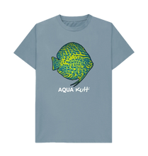 Load image into Gallery viewer, Discus Turqoise T-shirt - LIGHT BLUE COLOURATION- tropical fish UK
