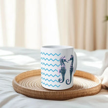 Load image into Gallery viewer, The Sea Coffee Tea Mug with Seahorse Pair
